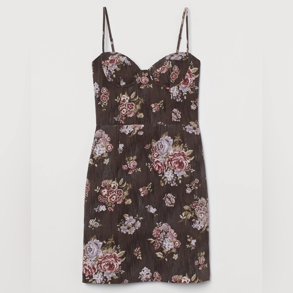 Brock Collection x H&M Floral Mini Dress - Brown and Pink
